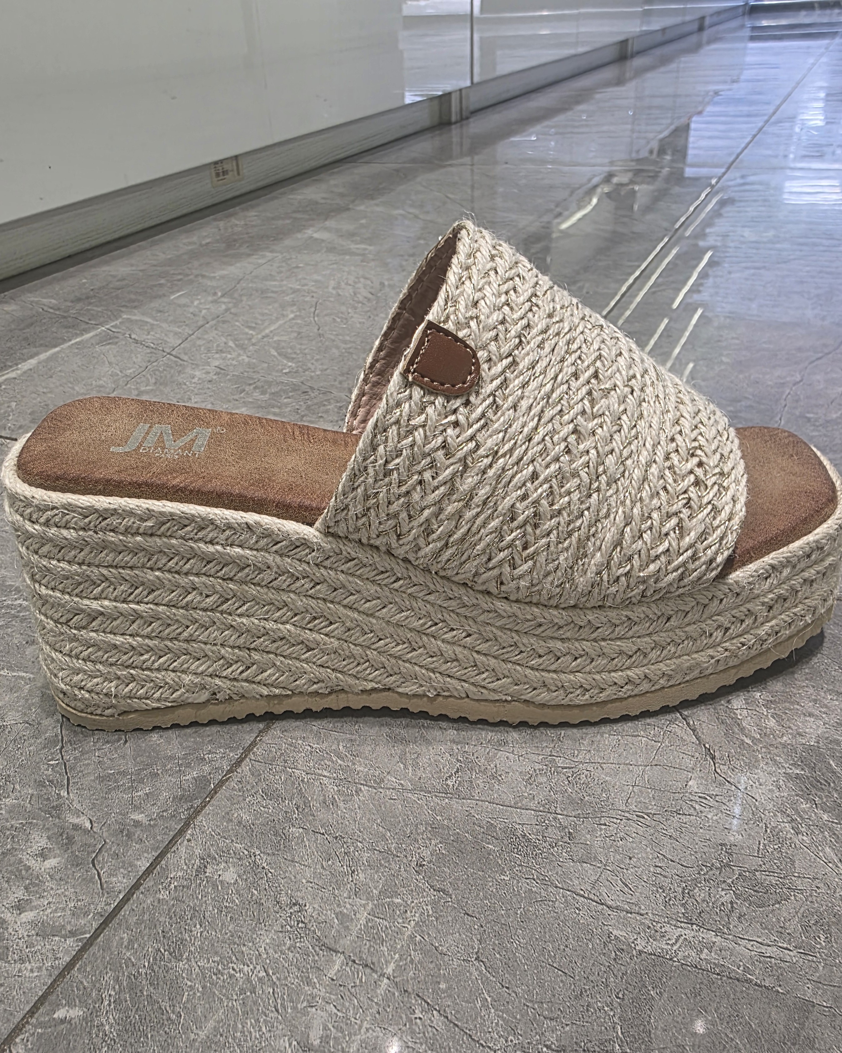 Mules compensées raphia